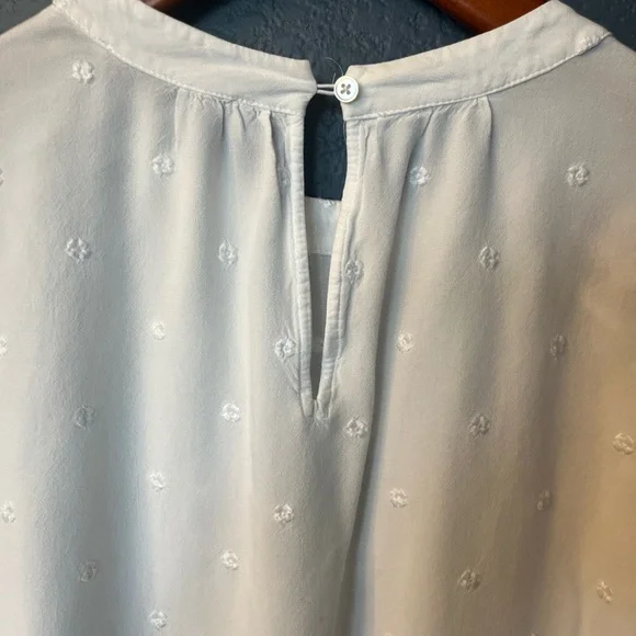 Loft Womens White Peasant Crew Neck Long Sleeve Tunic Blouse Top Size 18 - Picture 3 of 7